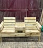 Garden double chair bench with table
