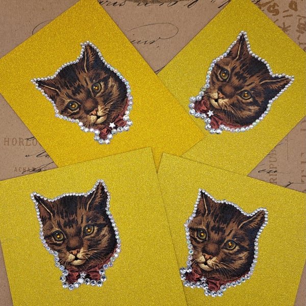 Vintage Cat Greeting Card Handmade Greeting Card