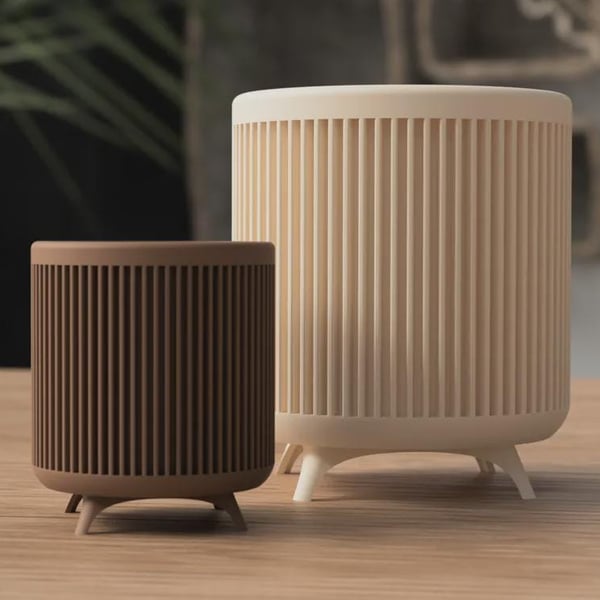 Ribbed Planter with Legs Japandi Scandinavian Minimalist Decor