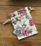 Brooch. Liberty fabric felt lace and dragonfly charm. - Image 2