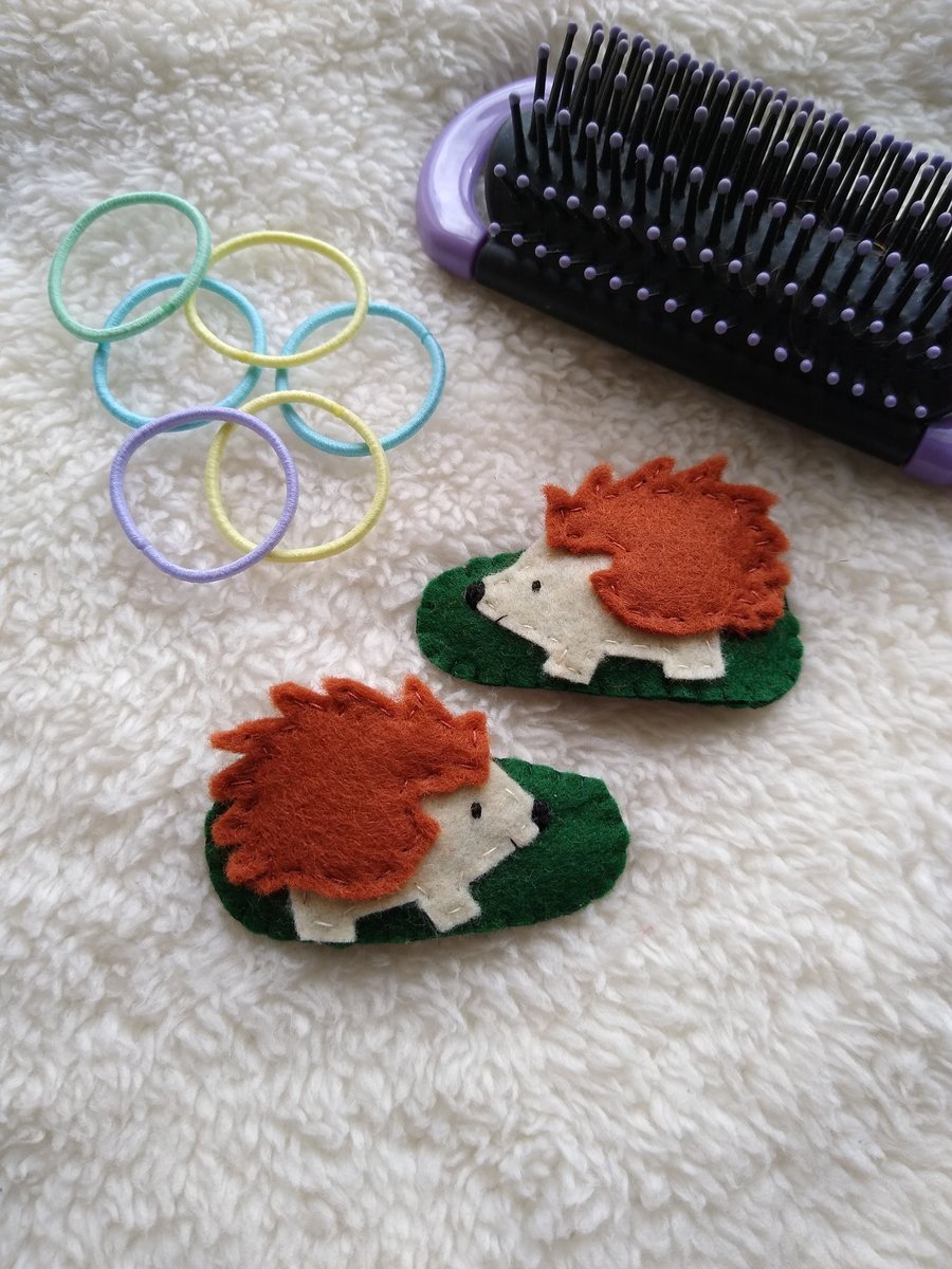 Hedgehog hair clips, toddler hair accessories