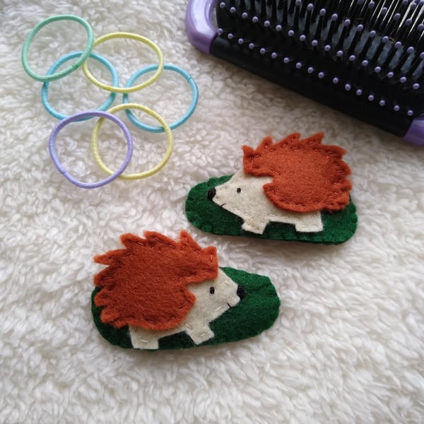 Hedgehog hair clips, toddler hair accessories