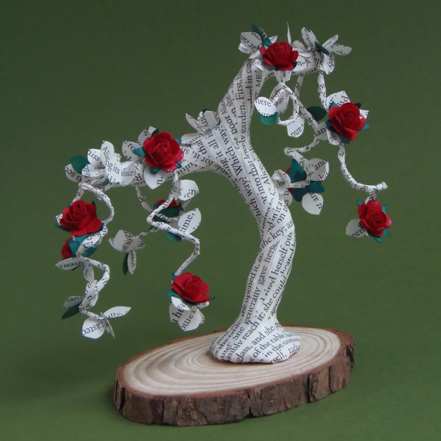 ALICE IN WONDERLAND Book Art Tree 6" Book Pages