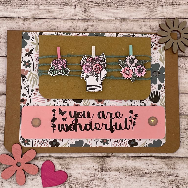 Friendship card with floral design