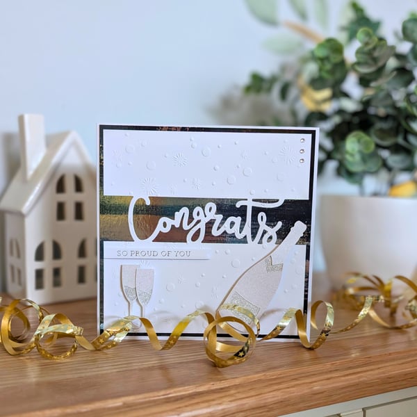 Pop the Bubbly! Handmade Congratulations Card