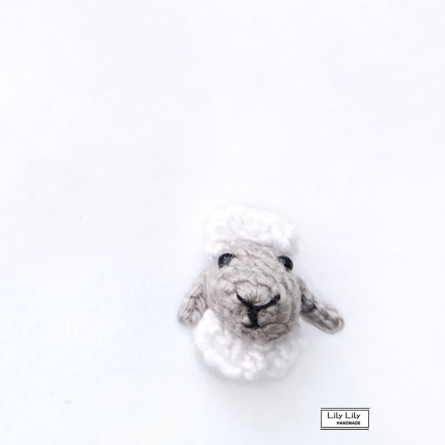 SOLD Sheep brooch, crocheted by Lily Lily Handmade