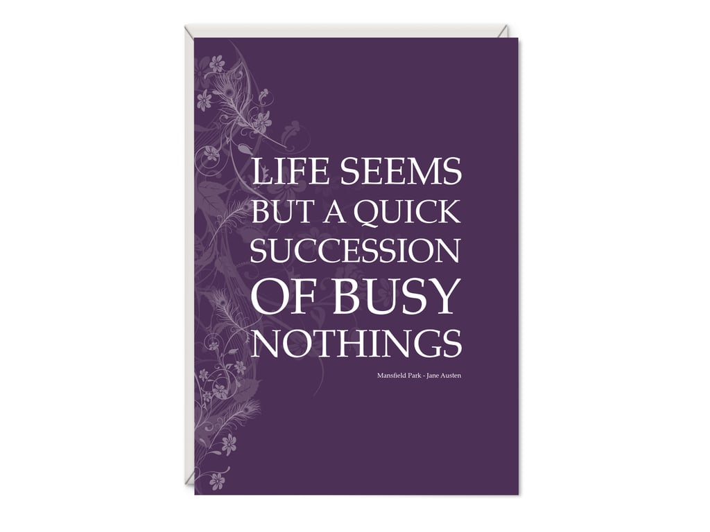 Mansfield Park Greetings Card Literary Gift - Jane Austen Word Art Card