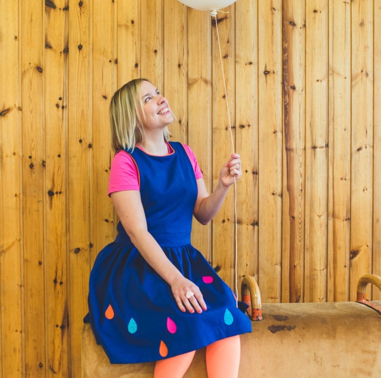 Royal blue and outlet orange dress