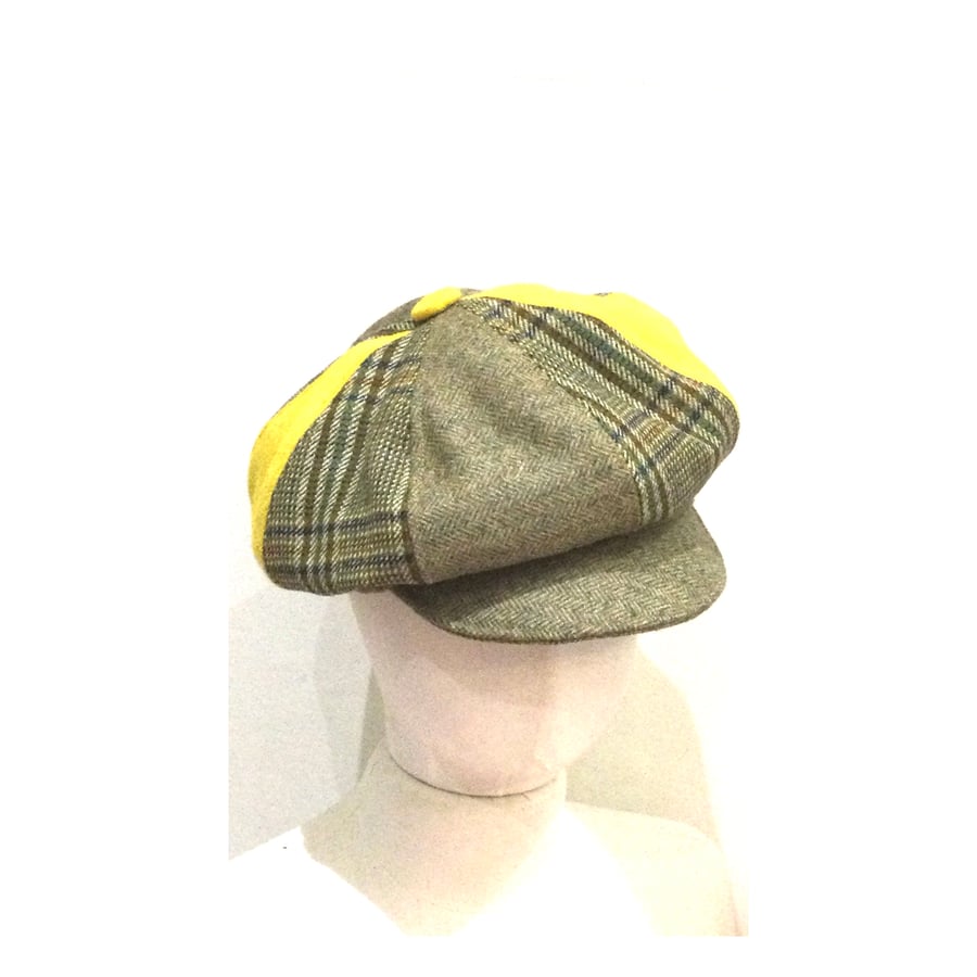 Shelby Cap Mustard & Olive Tweed