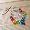 Rainbow Glass Bead Earrings