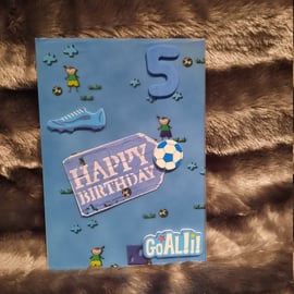 Football Mad Age 5 Boy Birthday Card