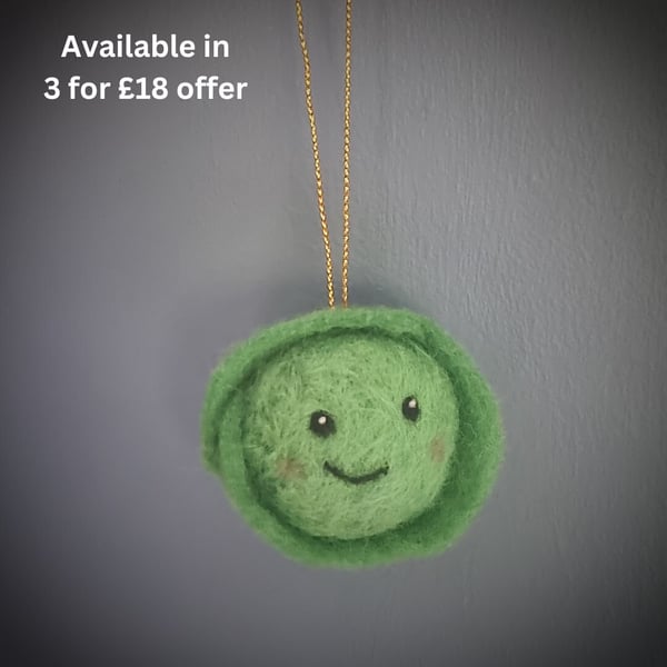Needle Felted Brussel Sprout Christmas Ornament: Handmade Bauble