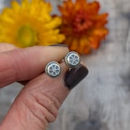 Sterling Silver Small Flower Pebble Stud Earrings - JBJ3020