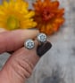 Sterling Silver Small Flower Pebble Stud Earrings - JBJ3020