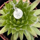 star necklace silver 14" trace chain silver hand made pendant