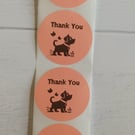 50 'Thank You' Puppy Thermal Printed Stickers (71P)