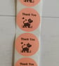 50 'Thank You' Puppy Thermal Printed Stickers (71P)