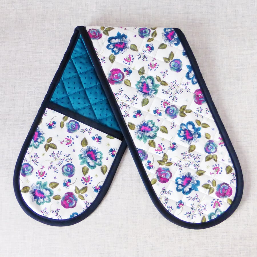 Oven Gloves, floral, Quilted