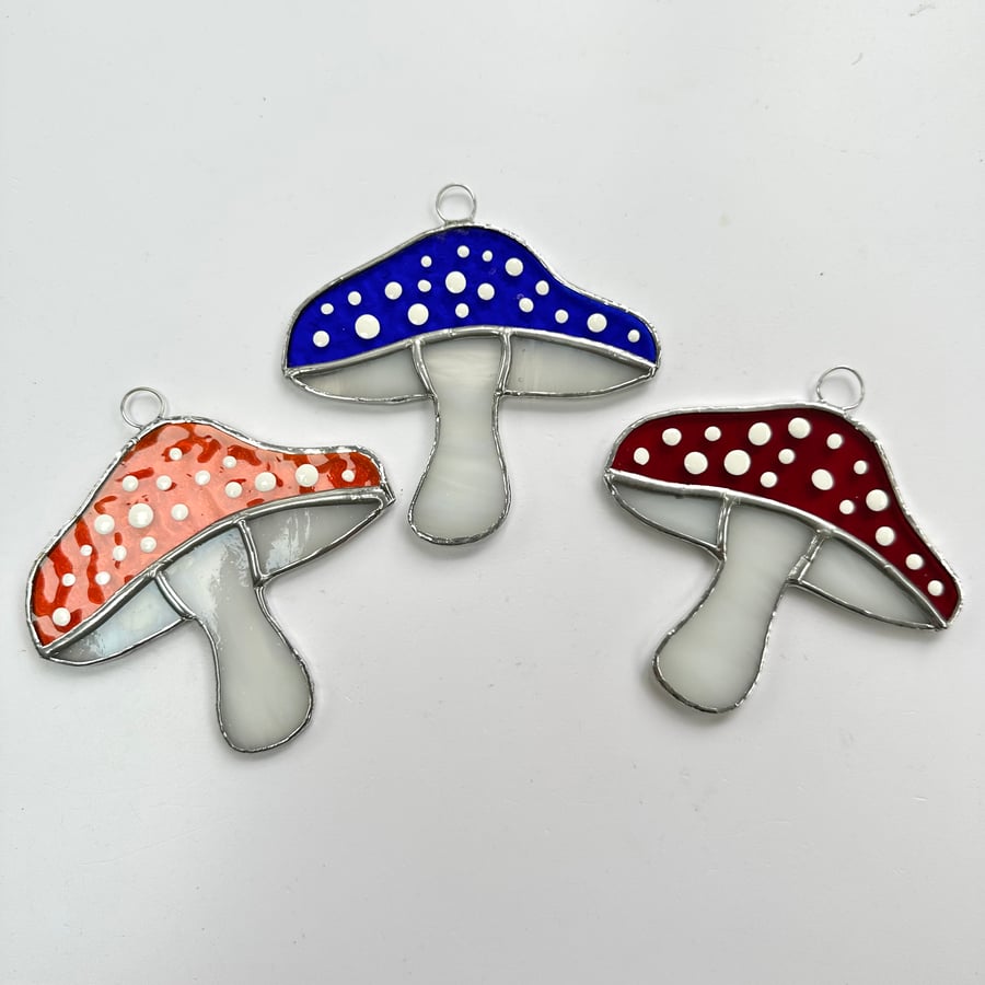 Stained Glass Toadstool Suncatcher - Handmade Window Decoration
