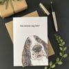 Spaniel Card. Liver white Springer or Working Cocker Spaniel Card. Personalised.