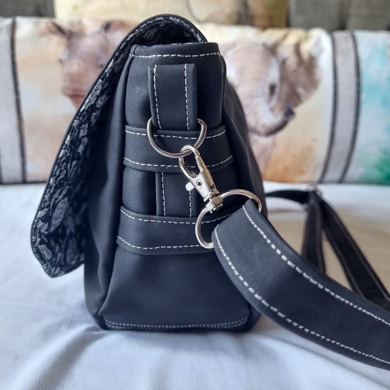 Handmade Matte-Black Satchel Style Bag
