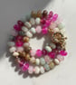Raspberry Ripple Hand Knotted Beaded Gemstone Necklace - Image 1