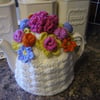 Crochet Tea Cosy/Cream with Multi Flower Garden Top (Made to order)