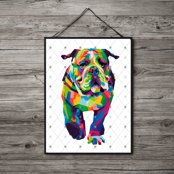 Bulldog A4 Print, Bulldog Custom Print, Personalised Wall Art, Custom Dog