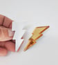 Mirror acrylic lightning bolt brooch pin badge - Image 5