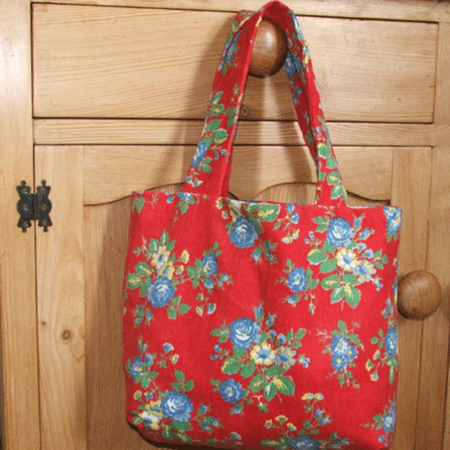Lovely Tote bag in Cath Kidston fabric needle cord (Rosy) 
