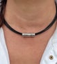 Women's Necklace, Leather Boho Choker Necklace