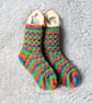 Hand Knitted Ladies' Socks, Cosy Wool Blend Socks, Bright Socks - Image 6