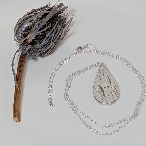 Fine Silver Teardrop Pendant