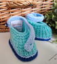 Designer Baby Boy's Hand Knitted Shoes   3 - 6 months size - Image 3