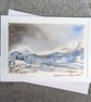 Snowy Mountains. Blank Card. Handpainted Original 260209 - Image 3