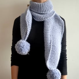 The Pom. Large Oversized Super Chunky Alpaca Wool Scarf Pompoms