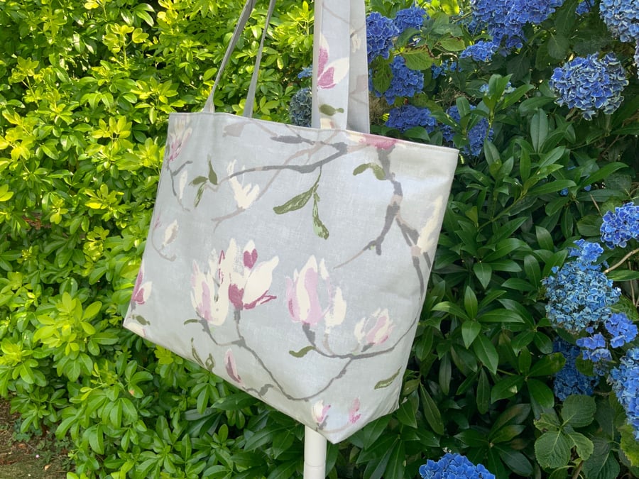Handmade Tote Bag, Beach Bag, Handbag, Travel Bag, Work Bag, Floral