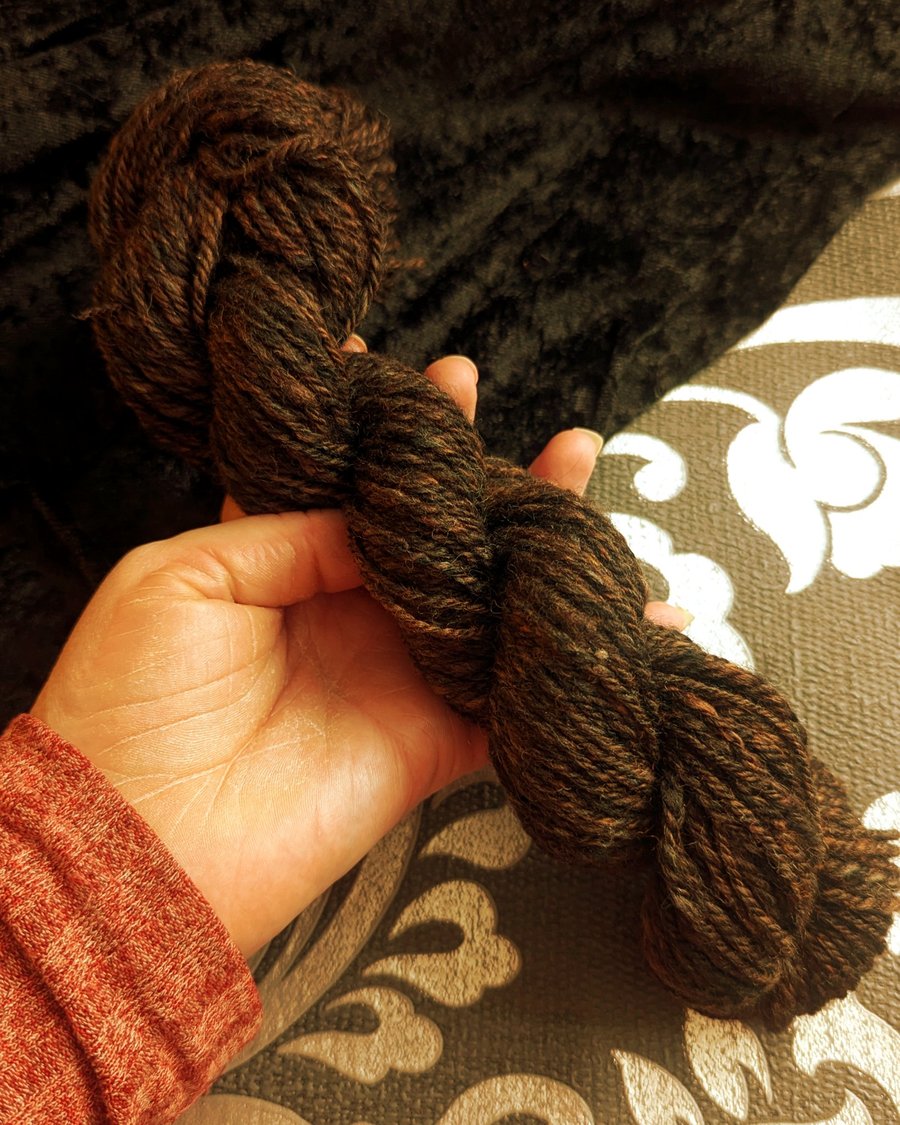 Turkey Feather hand spun yarn – wool and bamboo blend - 85 yards