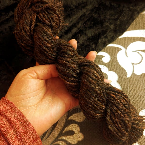 Turkey Feather hand spun yarn – wool and bamboo blend - 85 yards
