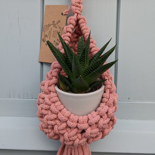  Eco Cotton Macramé Hanging Basket Plant Pot Holder