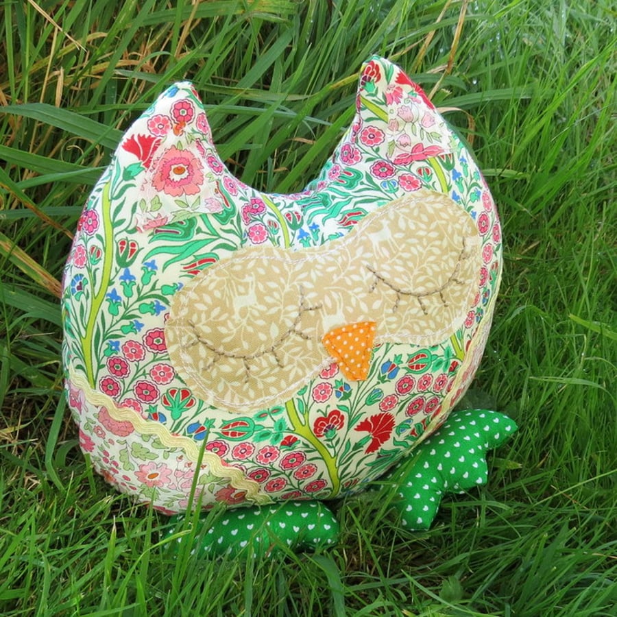 Liberty, a snoozy owl doorstop  Owl bookend.   Liberty Lawn.