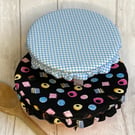 Reusable bowl covers - set of two. Licorice all sorts