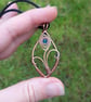 Copper Wire Flower Pendant - Capri Blue - Image 9
