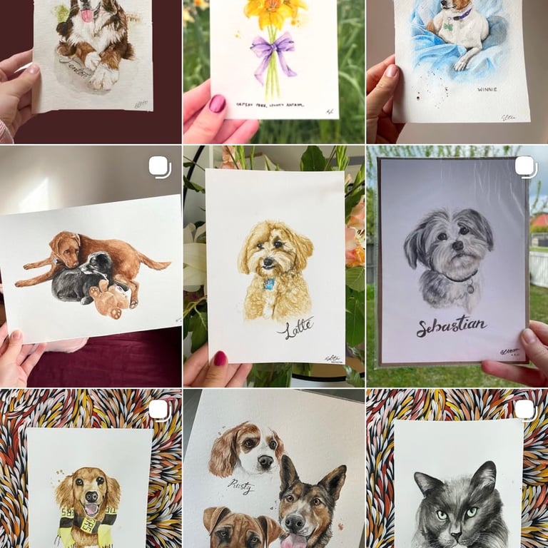 Custom Watercolour Pet Portraits 