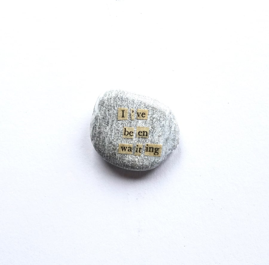 Tiny Waiting Poetry Stone... Folklore Inspired Story Stone, cute ready to ship