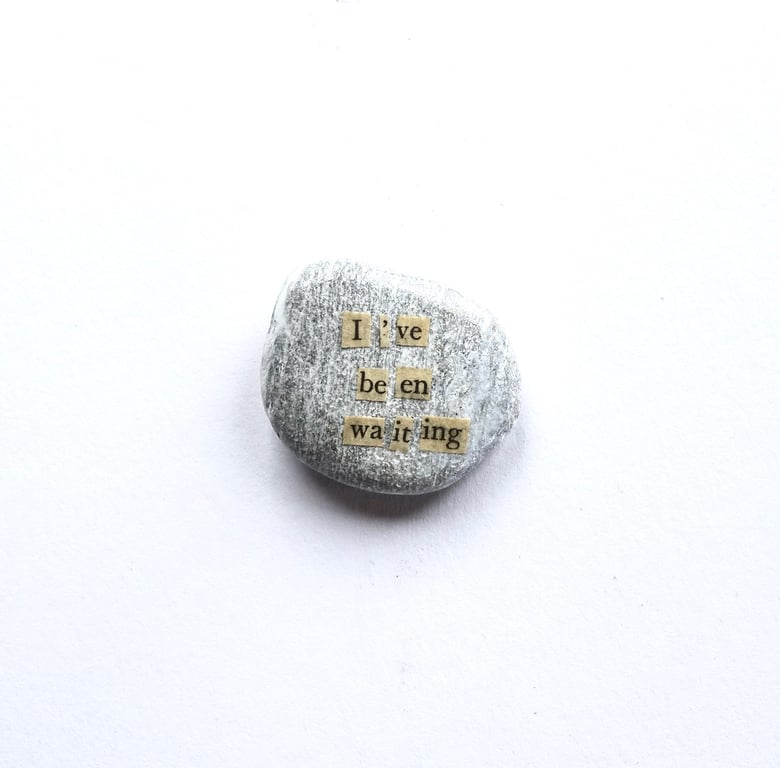 Tiny Waiting Poetry Stone... Folklore Inspired Story Stone, cute ready to ship