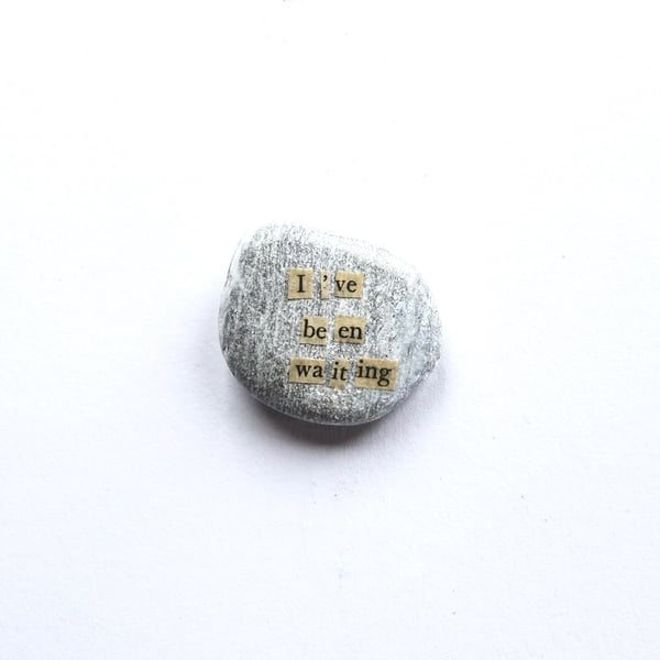 Tiny Waiting Poetry Stone... Folklore Inspired Story Stone, cute ready to ship