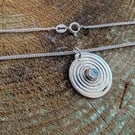 Recycled Sterling Silver Spiral Topaz pendant