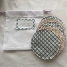 Handmade face wipes with sweet little drawstring bag