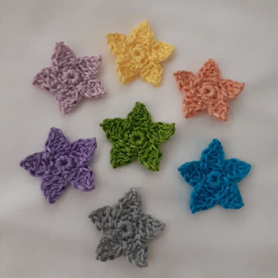 Crochet Stars - Embellishments - Appliques - Sewing